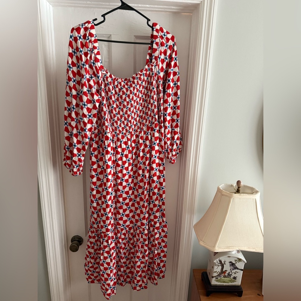 Hanna Andersson Red and White Long Sleeve Sundress